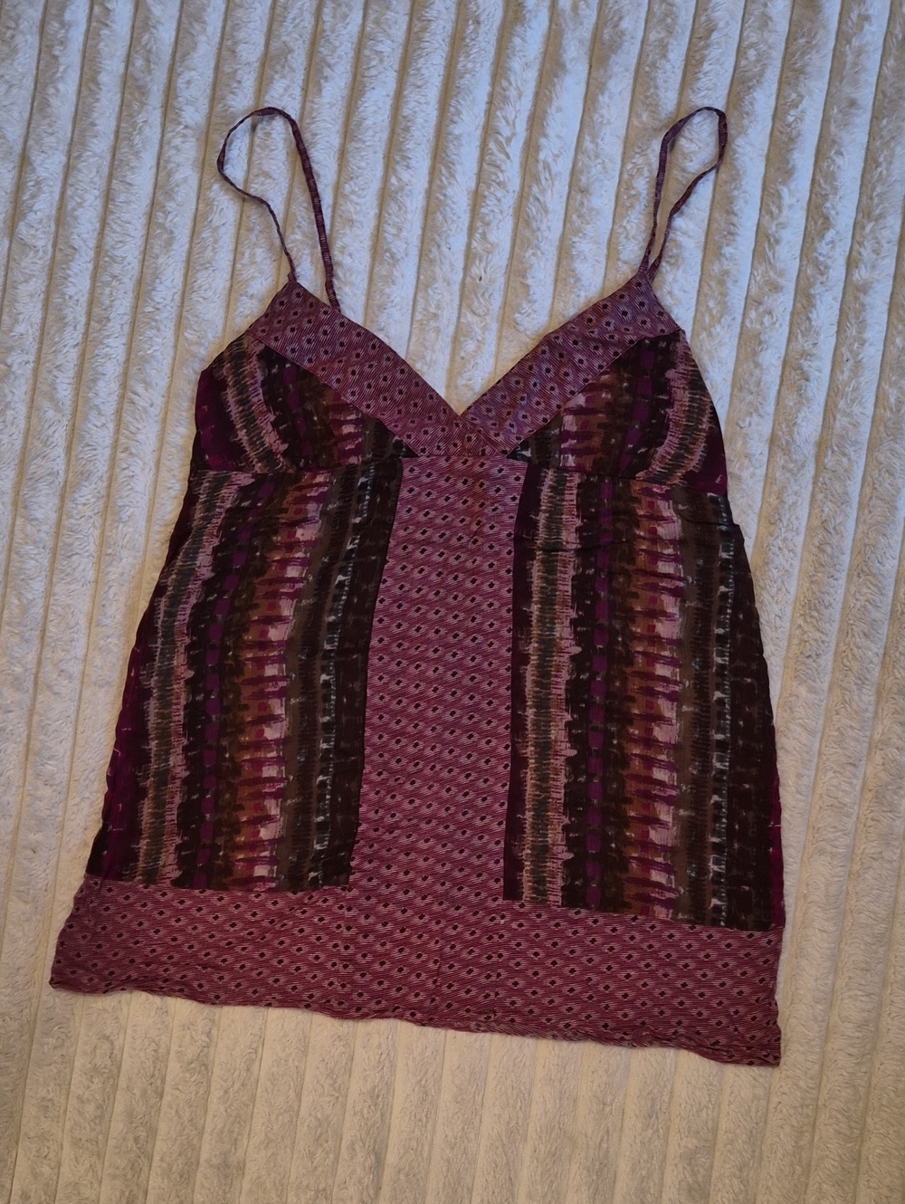 Urban Outfitters Ecote Purple Patterned Spaghetti Strap Women's Tank Top